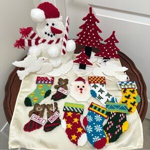 Plastic Canvas Christmas Snowman Holiday Decor Christmas Tree